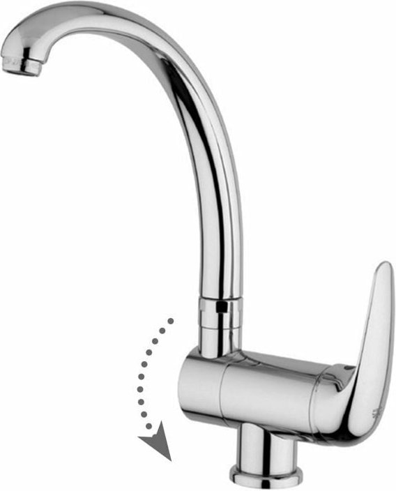 Duemila Serie DU189CR Spültisch-Einhandbatterie mit schwenkbarem Auslauf Verchromt - Messing - Paffoni