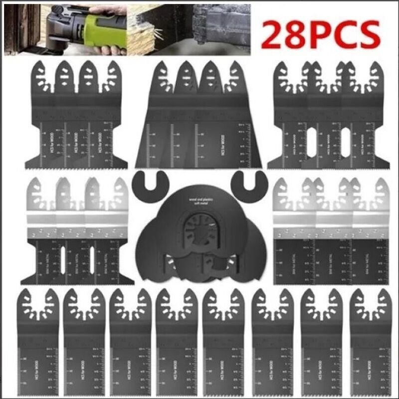 28 Zubehörteile für oszillierende Multifunktionswerkzeuge, Universal-Sägeblatt für Parkside, Dewalt, Ryobi, Bosch, Schne...