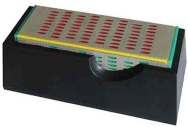 4-seitiger Diamant-Schleifstein 200/300/400/600 für Messer mit rutschfester Bambusbasis, Abflachungsstein, Winkelführung...