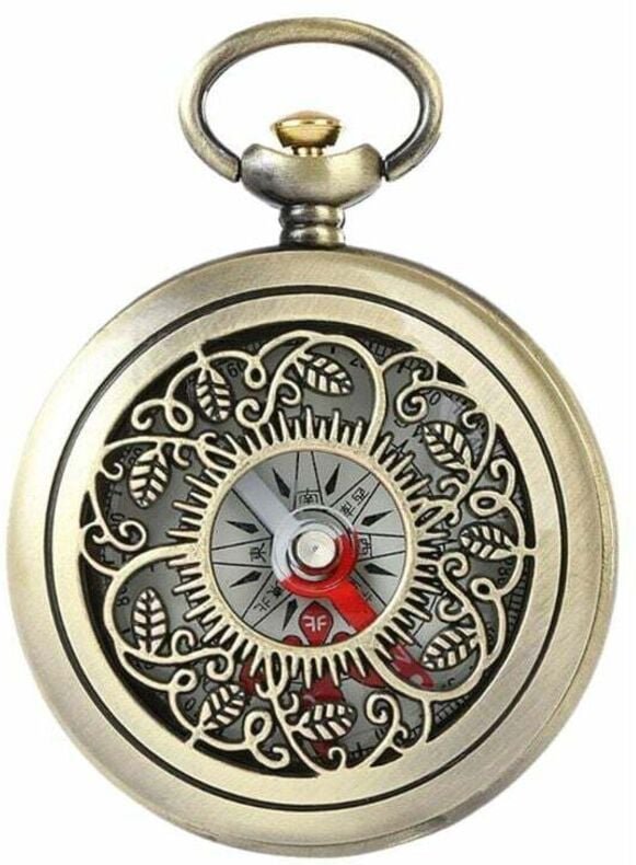 Thumbnail - Shining House - Vintage Bronze Kompass Taschenuhr Design Outdoor Wandern Navigation Kind Geschenk Retro Metall Tragbarer...