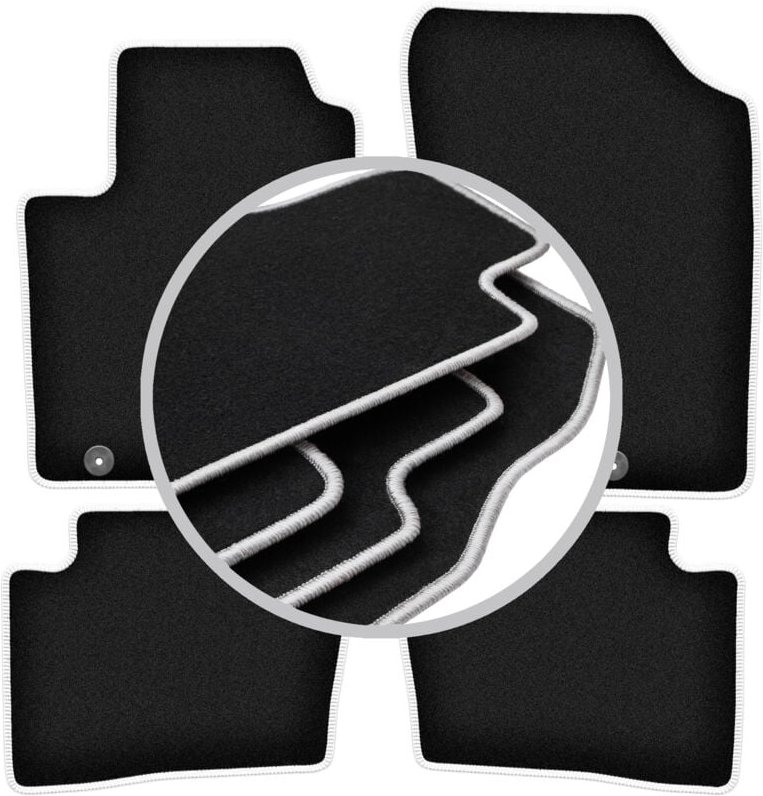 CARLUX-SILVER Autofußmatten für: Kia Rio II DE Fließheck (2005-2011)