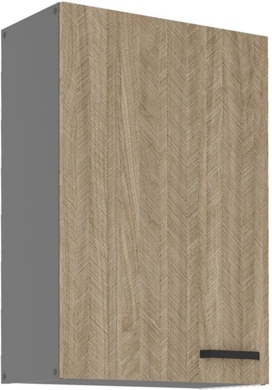 Küchen Preisbombe - Küche scandi Hängeschrank 60 cm Fischgrät Küchenzeile Küchenblock Einbauküche