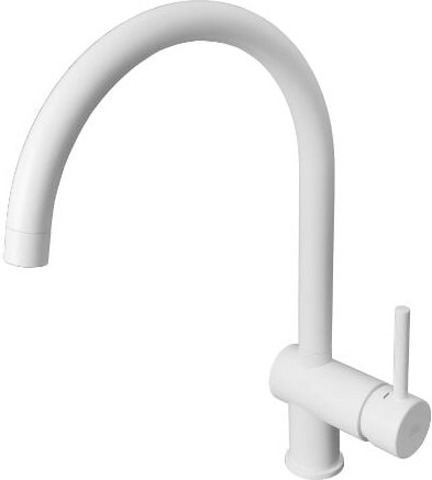 Paffoni - Einhebel-Spültischmischer mit schwenkbarem Auslauf weiß matt Light Serie LIG280BO Messing - Opak Weiß