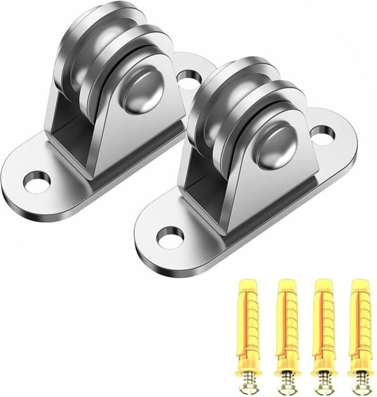 2er-Pack Flaschenzug aus Edelstahl 304, geräuscharmer Flaschenzug, Materialhandhabung und Heimwerker-Kit, Umzug