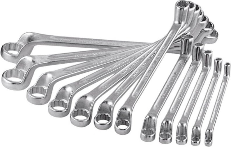 Doppelringschlüssel-Satz, tiefgekröpft, 12-teilig - Stahlwille