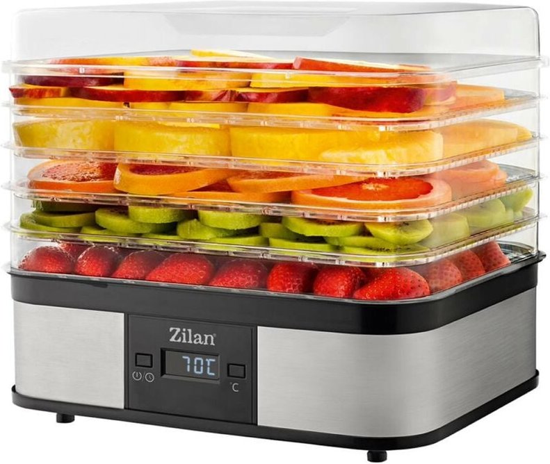 Dörrautomat mit Digital Display 5 Ebenen 48h Timer Temperaturregler (40-70°) 245 Watt - Zilan