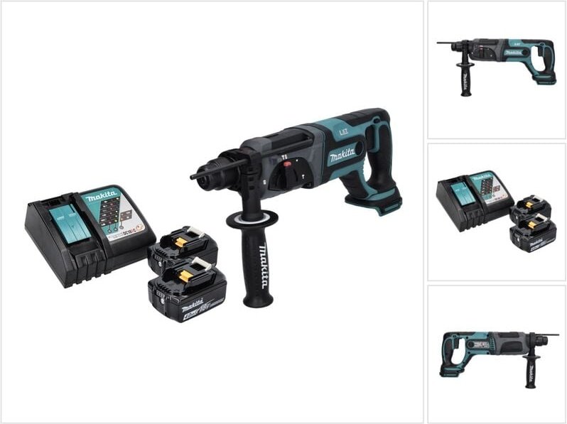 Makita DHR 241 RM Akku Bohrhammer 18 V 2,0 J SDS plus + 2x Akku 4,0 Ah + Ladegerät