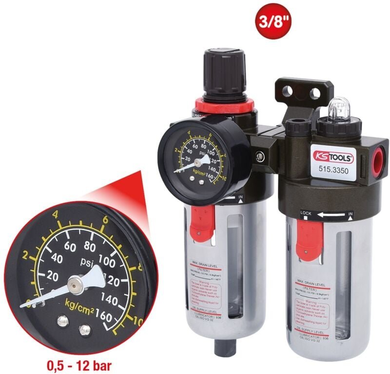 Ks Tools 3/8 Druckluft-Wartungseinheit, 0,5-12bar