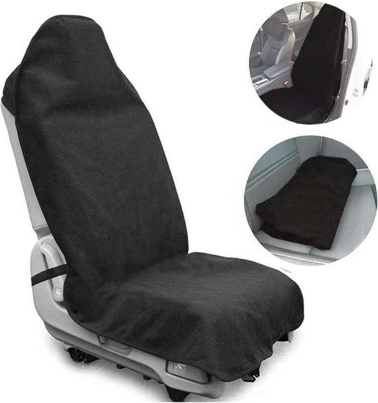 Schwarzer wasserdichter Autositzbezug, atmungsaktiv, schweißfest, schützender Frotteestoff