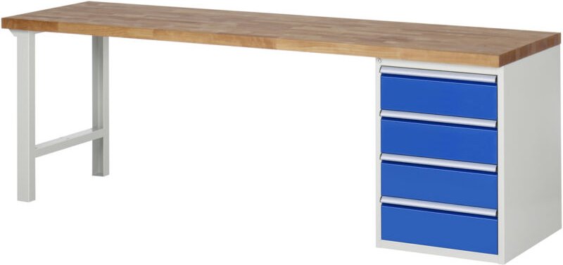 Werkbank 7509A1, B2500xT700xH890mm, 4x Schublade-TA - RAU