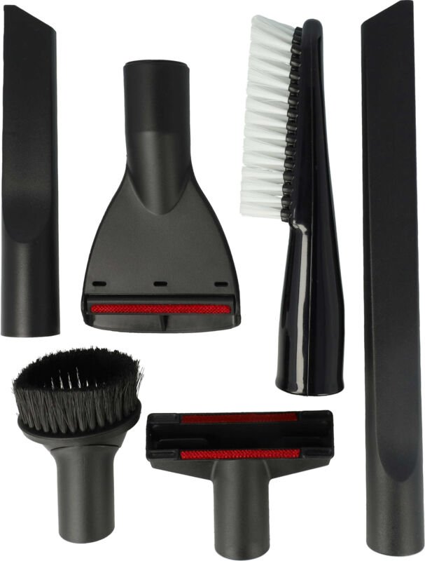 6-tlg. Düsen-Set kompatibel mit Kärcher T12/1 ecoeffiency, t 12/1 Jubilee, t 12/1, t 12/1 Adv Staubsauger - 32 mm Schwar...