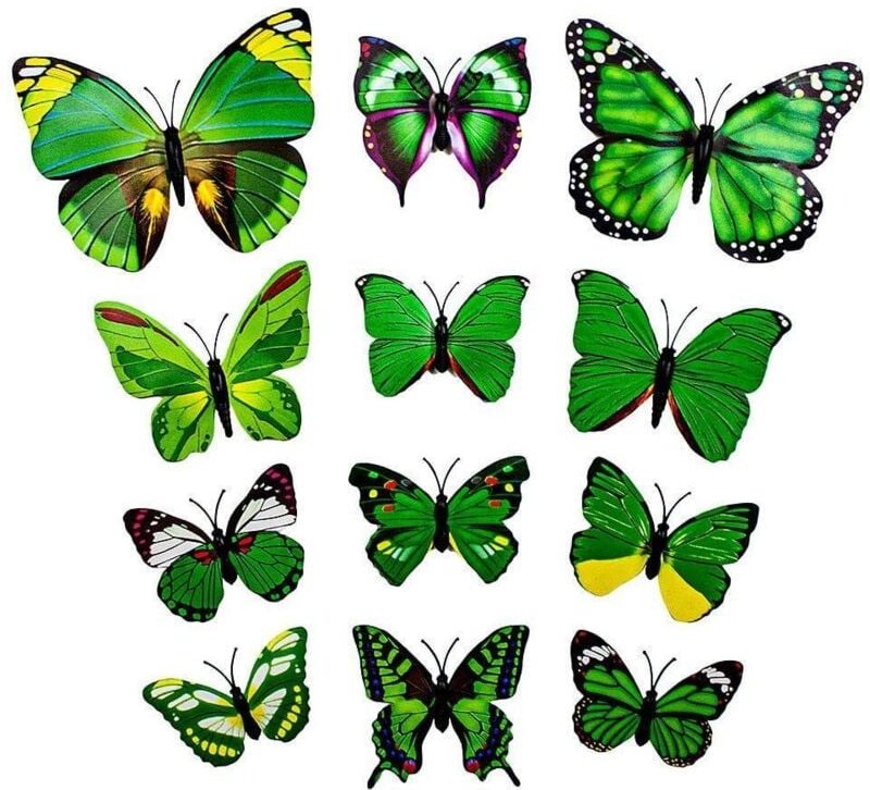 13 grune dekorative 3d papierschmetterlinge fur wande