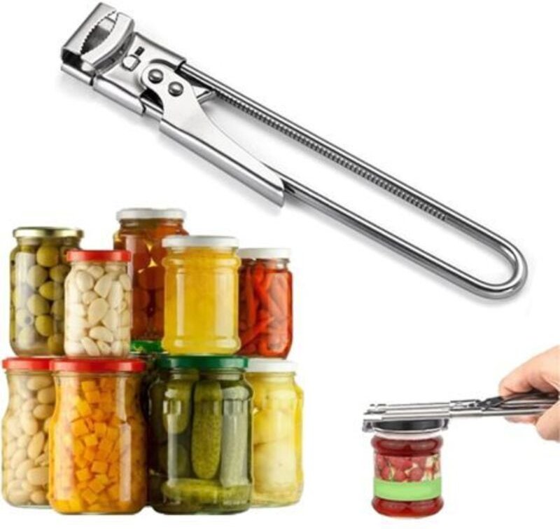 Thumbnail - Verstellbarer Glasöffner, Edelstahl-Glasöffner, rutschfester Multifunktions-Dosenöffner, geeignet für ältere Menschen un...