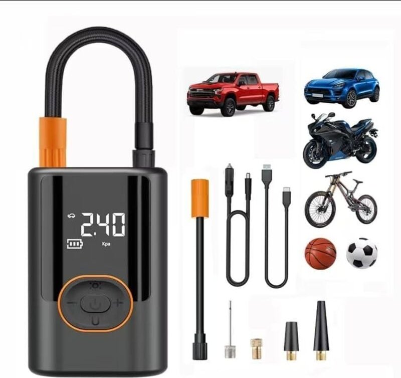 Tragbarer Reifenfüller-Luftkompressor, 150 PSI, digitale Druckmesserüberwachung, intelligente Luftpumpe für Fahrzeuge, M...