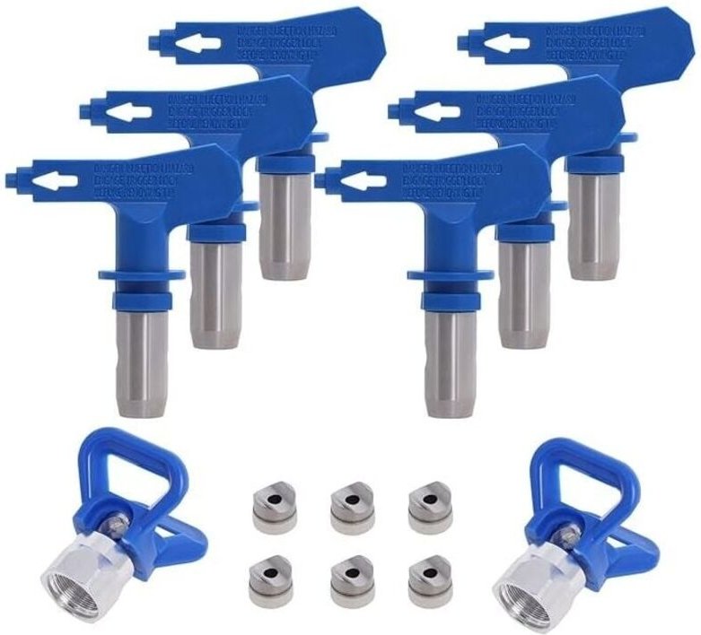 Umkehrbare Airless-Sprühdüse, 2X Düsensitzschutz, Airless-Düsenzubehör für Hochdruck-Farbpistole (Typ 211, 315, 417, 517...