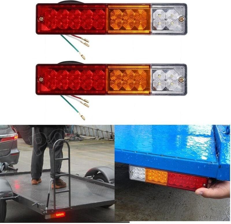 2er-Pack 12-V-LED-Anhängerleuchten, universelle LED-Rücklichter, 20 LEDs, Blinker hinten und Rückfahrbremslicht für Anhä...