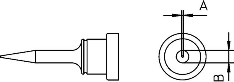 Weller - LT-1S Lötspitze Rundform, lang Spitzen-Größe 0.2 mm Inhalt 1 St.
