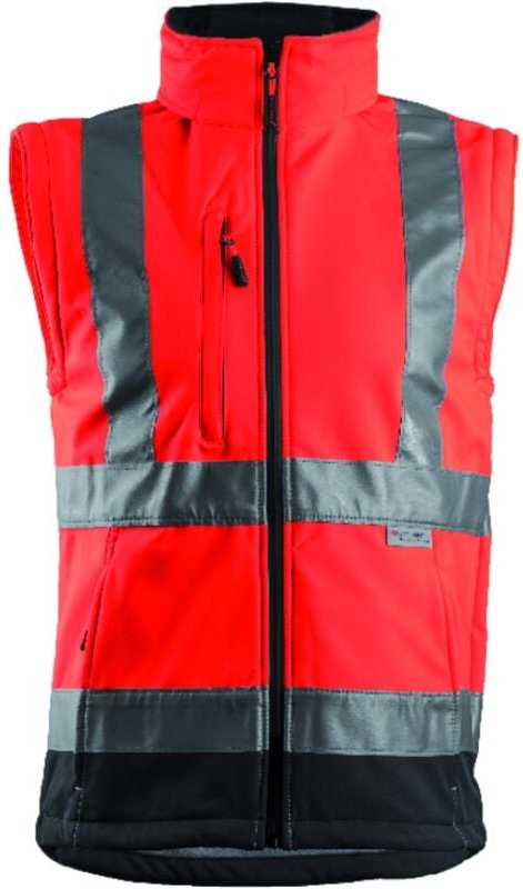 Arbeitssoftshelljacke STATION - Neonrot M - 44/46