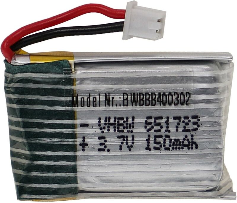 vhbw Akku kompatibel mit PH 1.25 2P Stecker für Modellbau z.B. Racing Car, Helikopter, Flugzeug (150mAh, 3,7V, Li-Polyme...