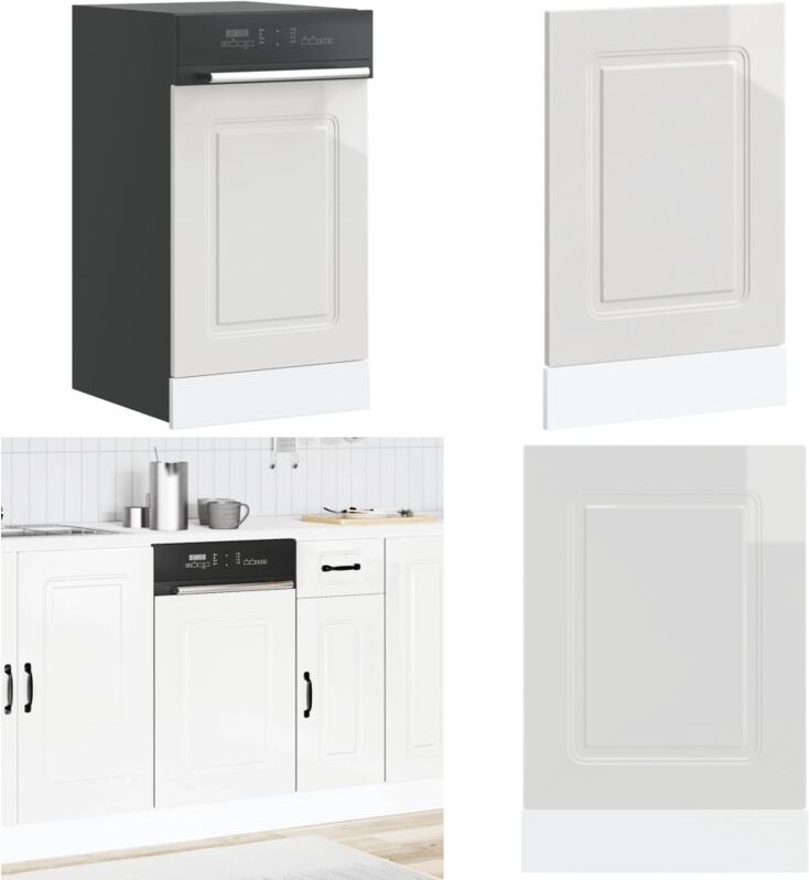 Geschirrspülerblende Kalmar Hochglanz-Weiß 45x1,5x67 cm - Vidaxl