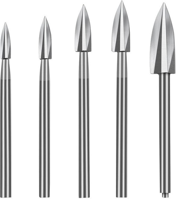 Holzschnitzwerkzeuge für Rotationswerkzeuge, 5-teiliges HSS-Holzbearbeitungswerkzeug-Gravurbohrer-Set, Holzhandwerk-Schl...
