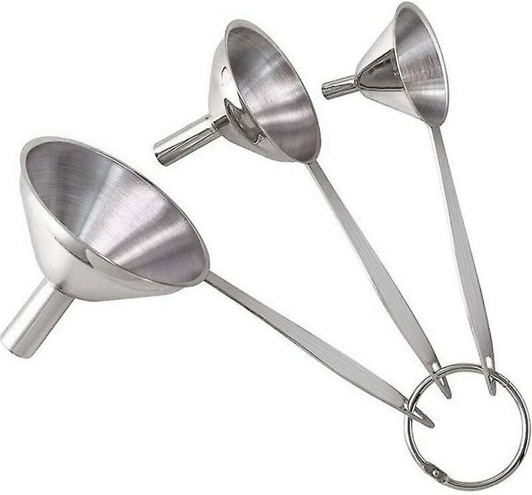 3-in-1-Trichter zum Befüllen von Flaschen, kleines Küchentrichter-Set aus Edelstahl zum Umfüllen von Essenzen