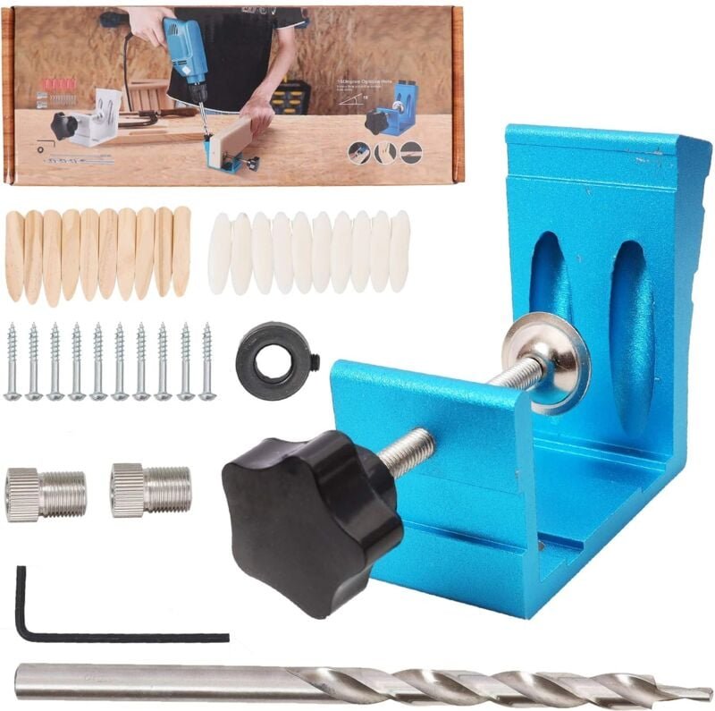 46-teiliges 850-teiliges Hochleistungs-Taschenloch-Vorrichtungsset aus Aluminium, Neigungslochsucher für Holzbearbeitung...