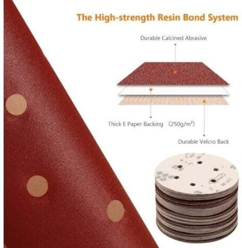 90 Stück 150 mm Schleifscheiben, Schleifscheiben, Körnung 40/60/80/100/120/150/180/240/320, ideal zum Schleifen/Polieren...