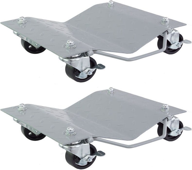 Baumarktplus - Rangierhilfe für pkw 2 Stück jeweils 680 kg Rangierroller v Form Schwenkgriff 360° drehbar