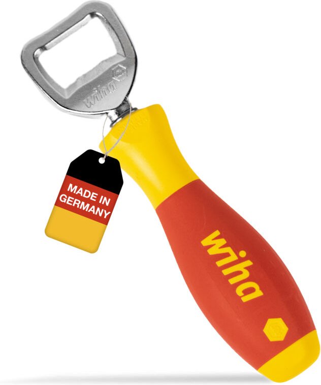 Wiha - Flaschenöffner SoftFinish® Werkzeuggriff, Geschenk für Männer, Bieröffner, Kapselheber, Kneipe und Küche, Männerg...