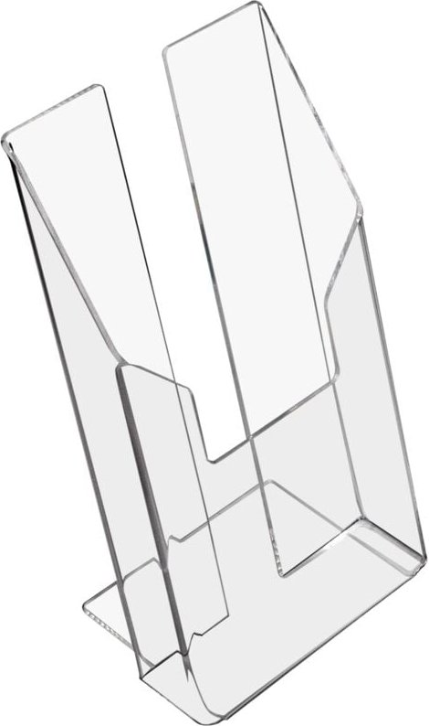 HMF 46960 Prospektständer, Prospekthalter DIN A6 Acryl, 11 x 19,5 x 9 cm