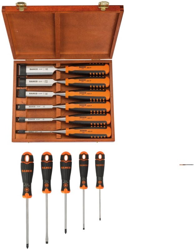 Bahco - Werkzeug Set: Stechbeitel-Satz6 -teilig + Schraubendrehersatz 5-teilig