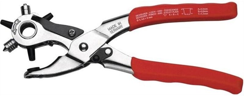 Revolverloch-/Ösenzange Gesamtlänge 225 mm Kunststoffgriff