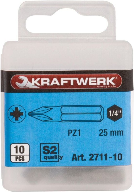 Kraftwerk - 1/4' Pozidriv bit 25 mm Nr. 1, 10Stk.