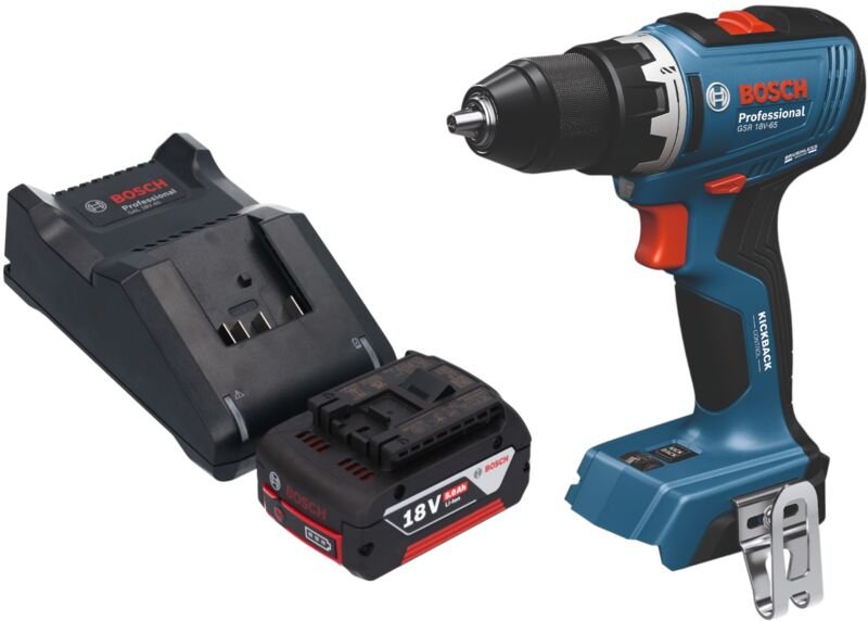 Bosch gsb 18V-65 Professional Akku Schlagbohrschrauber 18 v 65 Nm Brushless + 1x Akku 5,0 Ah + Ladegerät