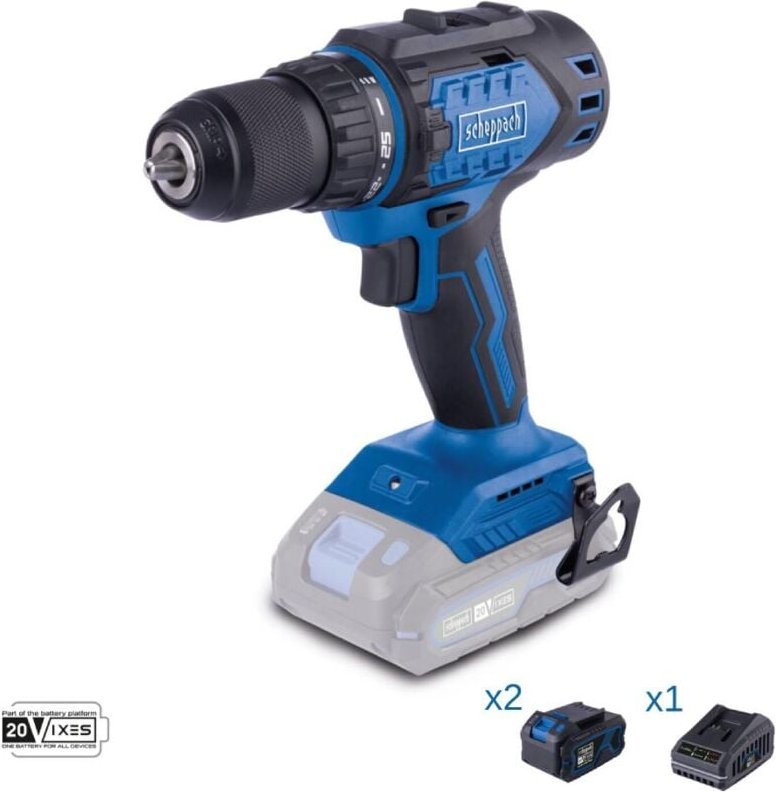 Akkuschrauber 20V 2 Akkus 4.0Ah und Ladegerat ixes Scheppach bc-dd60-x