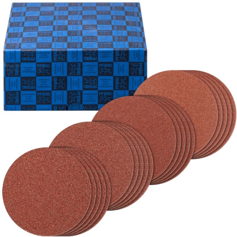 Klettronden-Set Grob Korund 20-tlg. ø 125 mm A40,60,80,120 für Winkelschleifer - Pferd