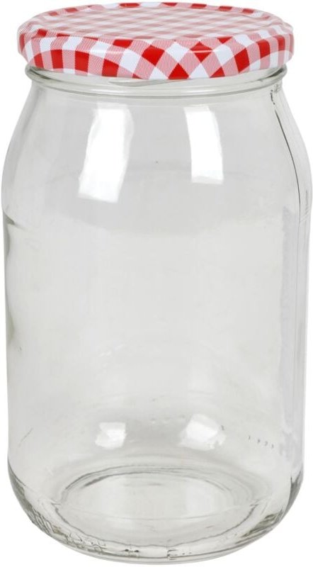 Einmachglas 900ml Vorratsglas Einweckglas Konservenglas Schraubdeckel kariert