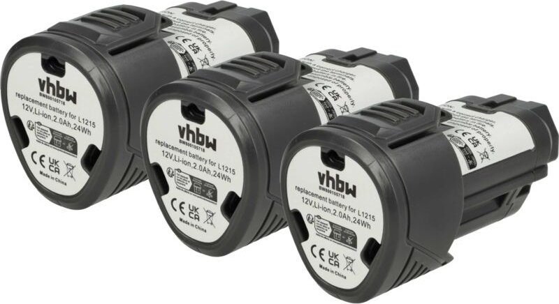 Vhbw - 3x Akku kompatibel mit aeg bsb 12C, BSS12C, bss 12C, bts 12C, BWS12, bws 12C Werkzeug (2000 mAh, Li-Ion, 12 v)