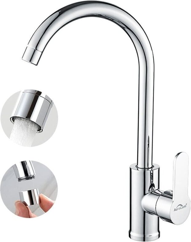 Aiperq - Wasserhahn Küche 360° drehbar Armatur Küche Edelstahl Küchenarmatur Spültischarmatur Mischbatterie Küche Einheb...