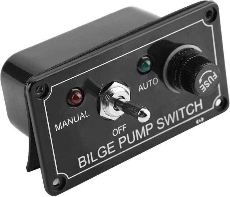 Bilgenpumpenschalter, manuell, Bilgenpumpen-Schalttafel, 12-V-LED-Anzeige, manuell/aus/automatisch für Boote