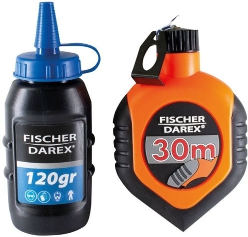 30 Meter lange Schlagschnur und 120 Gramm Fischer Darex Zeichenpulver FISCHER DAREX