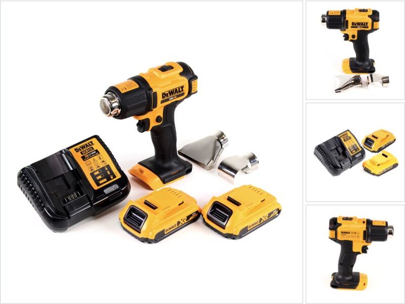Dce 530 D2 Akku Heißluftpistole 18V 530°C + 2x Akku 2,0Ah + 1x Lader+ Flächen- und Reflektordüse - Dewalt
