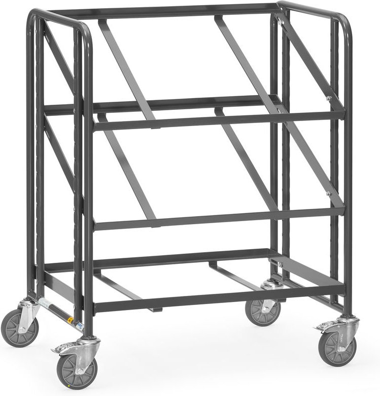 Fetra ESD-Eurokastenwagen mit 3 offenen Etagenrahmen für je 2 Eurokästen