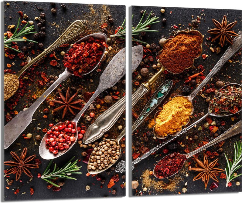 Glasschutzplatte für den Herd 2x30x52 Gewürze