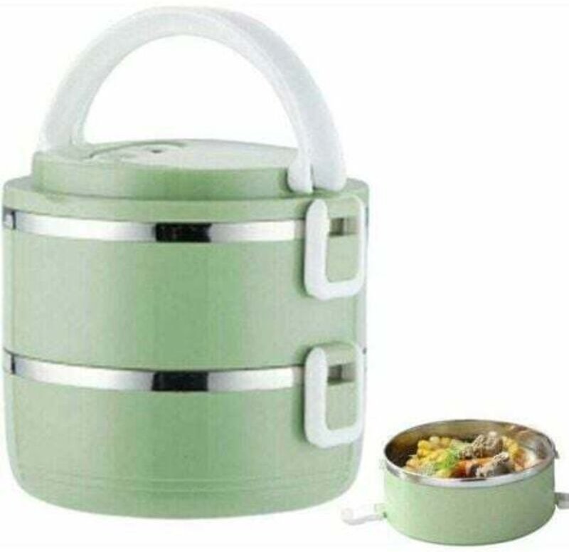 Gabrielle - Tragbare Lunchbox 1400 ml aus 304 Edelstahl mit Griff – isolierte Lunchbox für Schule, Büro, Camping – doppe...
