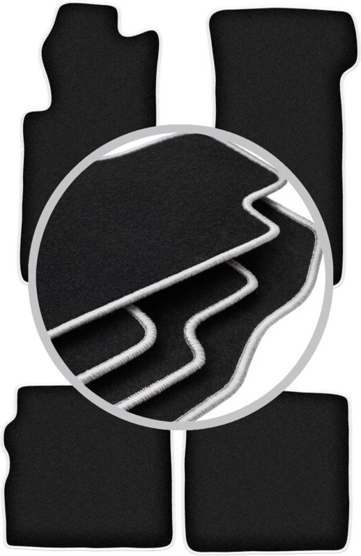 CARLUX-SILVER Autofußmatten für: Mercedes SL R107 lange Fronten (1971-1989)