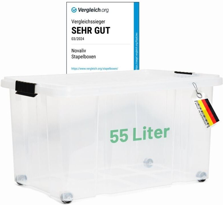Aufbewahrungsbox 1x Aufbewahrungsbox, 1x Deckel, 4x Rollen - Novaliv