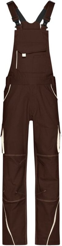 James&nicholson - Funktionelle Latzhose JN848 Gr. 48 brown/stone