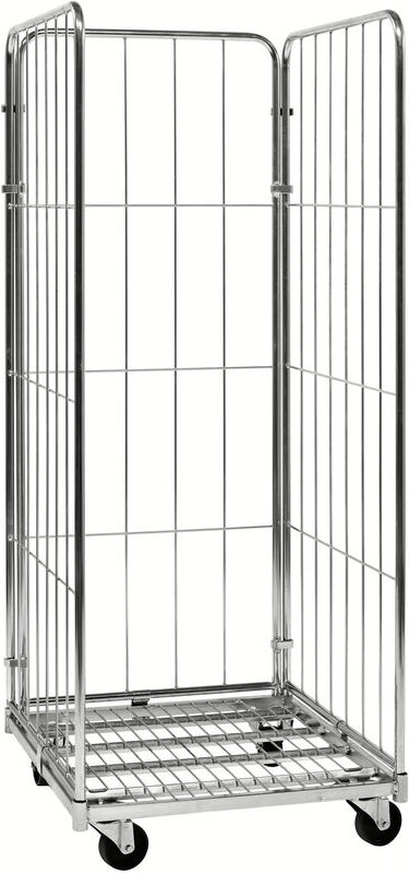 Kongamek Rollcontainer verzinkt 720x800x1800mm mit 3 Gitterwänden ohne Bremse